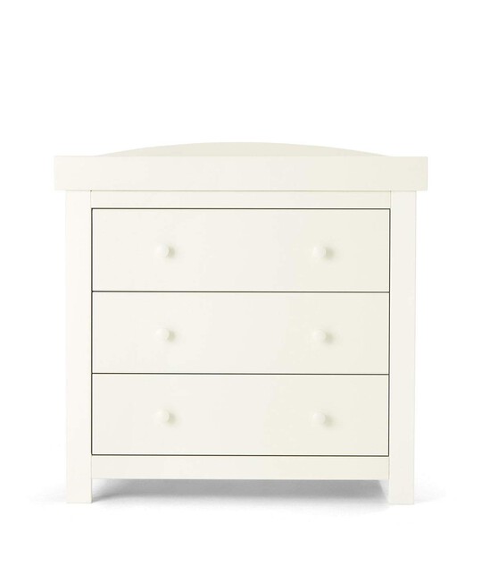 Mia 4 Piece Cotbed with Dresser Changer, Wardrobe, and Essential Fibre Mattress Set- White image number 6